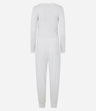 Pijama Largo en Rib Estampa Corazón 5