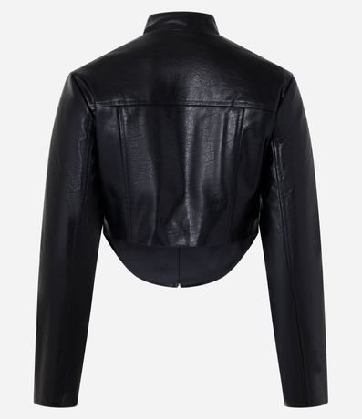 Campera Corsetada en PU con Cremallera y Ruedo Redondeado 7