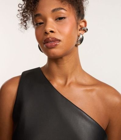 Blusa Hombro Único en PU con Franzidos Laterales 3