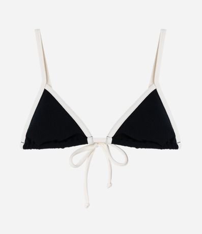 Bikini Top Triangular Fruncido con Bies Contrastante 5