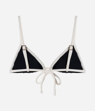 Bikini Top Triangular Fruncido con Bies Contrastante 6