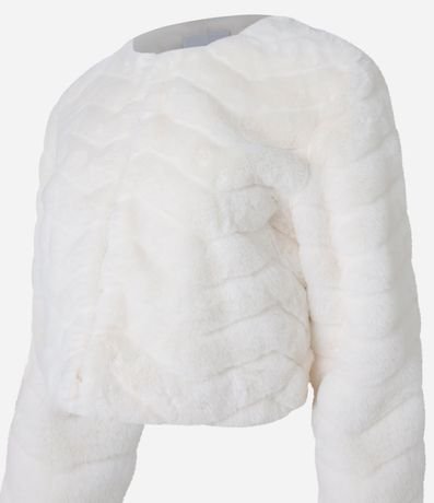 Saco Corto en Pelo Artificial y Ganchos para Cierre 5