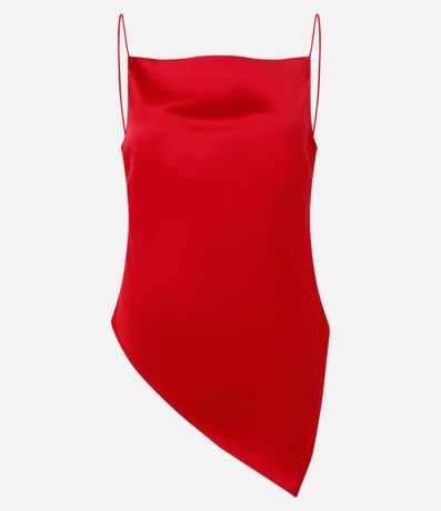 Blusa de Bretel Satinado con Escote Degagê 5