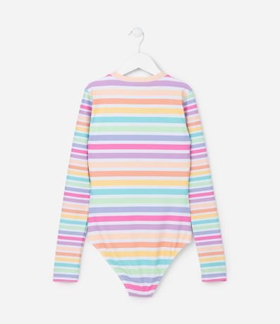 Malla Infantil con Protección UV y Estampa Rayada - Talle 5 a 14 años 2