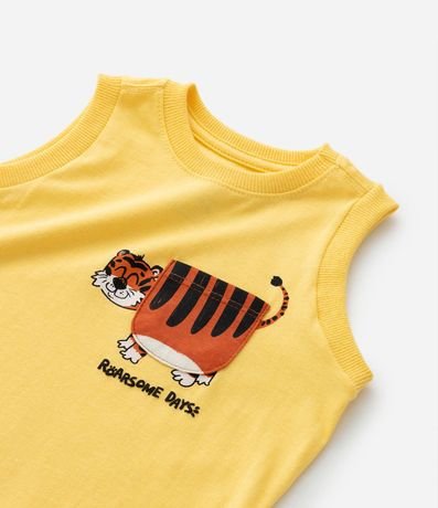 Musculosa Infantil con Bolsillo con Estampa de Tigre - Talle 1 a 4 años 4