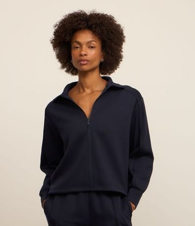 Campera Deportiva en Microfibra Pesada con Cuello
