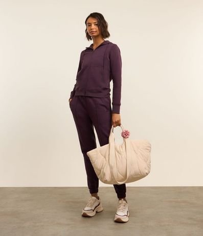 Campera Deportiva en Mix de Tejidos con Capucha y Bolsillos 4