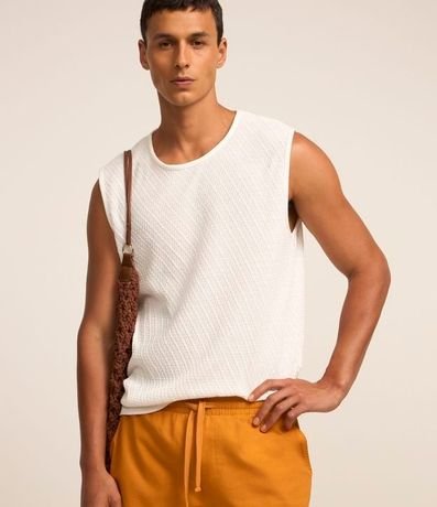 Musculosa Regular con Textura Diagonal