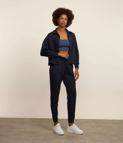 Pantalón Jogger en Microfibra Pesada con Frisos