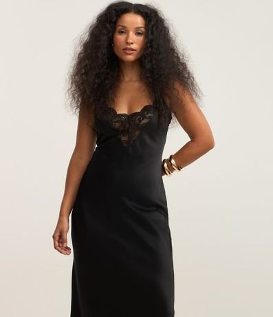 Vestido New Midi en Satén con Detalle de Encaje en el  Busto 2