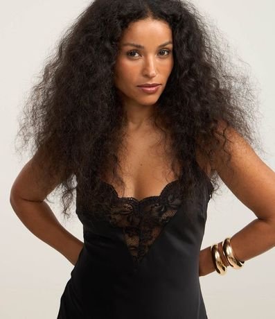 Vestido New Midi en Satén con Detalle de Encaje en el  Busto 3