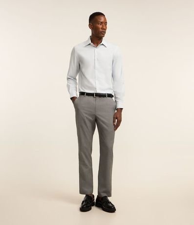 Camisa Regular en Microfibra con Cuello Inglés y Manga Larga 2