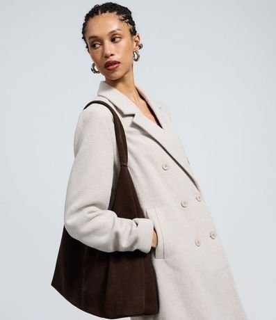 Saco Largo en Polivelour con Botones y Bolsillos Delanteros 3