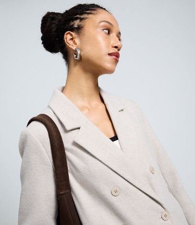 Saco Largo en Polivelour con Botones y Bolsillos Delanteros 4