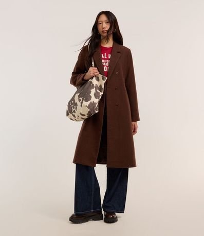 Saco Largo en Polivelour con Botones y Bolsillos Delanteros 2