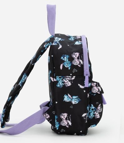 Mochila Infantil con Pequeño Bolsillo y Estampa Stitch y Angel - Talle único 2