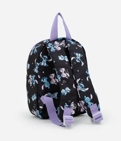 Mochila Infantil con Pequeño Bolsillo y Estampa Stitch y Angel - Talle único 5