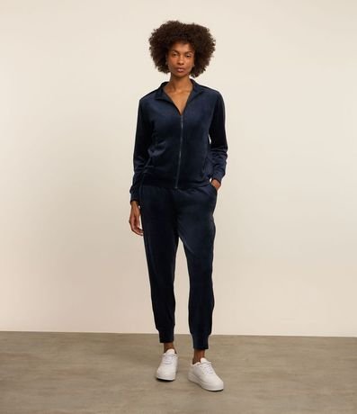 Campera en Microfibra con Cuello Alto y Cremallera 3