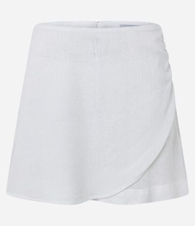 Short Pollera en Viscolino con Detalle Fruncido en el Lateral 6