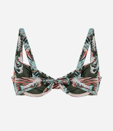 Bikini Top Media Copa en Microfibra con Follajes Estampados 6