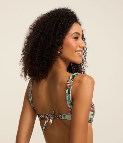 Bikini Top Media Copa en Microfibra con Follajes Estampados 3