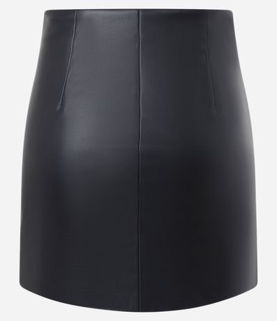 Pollera corta en PU con Textura y Fruncido 7