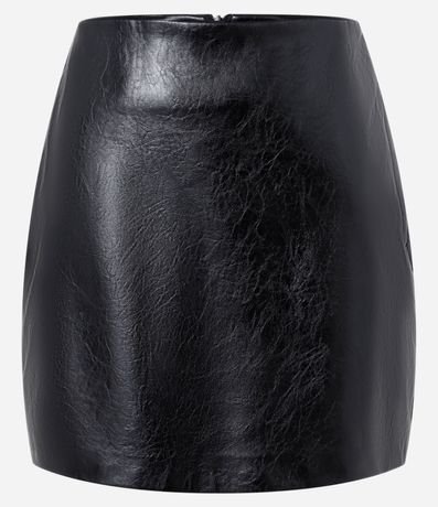 Pollera Corta en PU con Textura y Cremallera 6