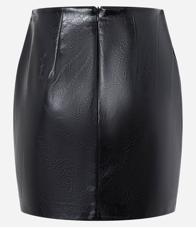 Pollera Corta en PU con Textura y Cremallera 7