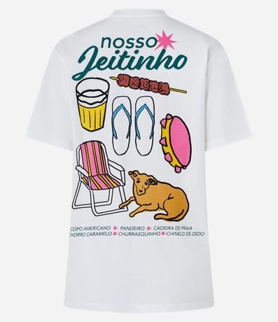 Remera Alargada en Algodón con Estampa Nosso Jeitinho 6