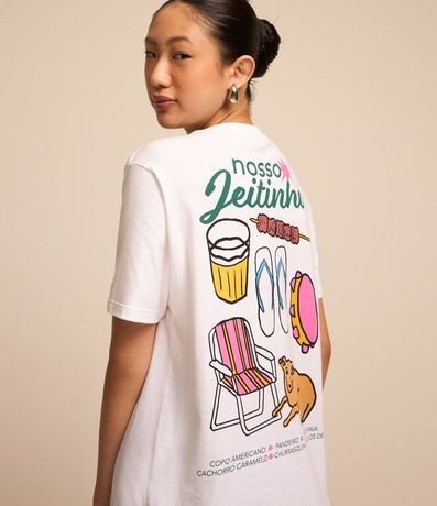 Remera Alargada en Algodón con Estampa Nosso Jeitinho 3