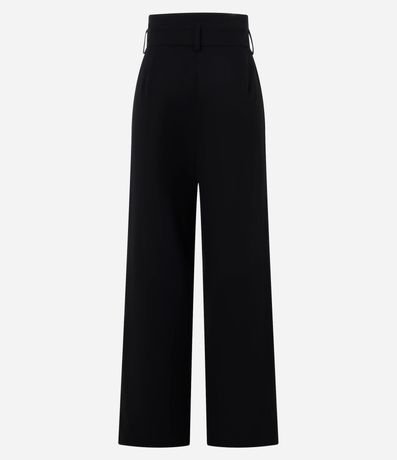 Pantalón Recto Sastrería en Viscosa con Cintura Ancha y Cinturón 8