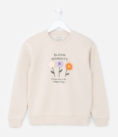 Saco Infantil con Bordado Aplicado de Flor - Talle 5 a 14 años