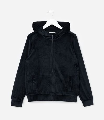 Campera Infantil en Plush con Capucha y Bolsillo - Talle 5 a 14 años