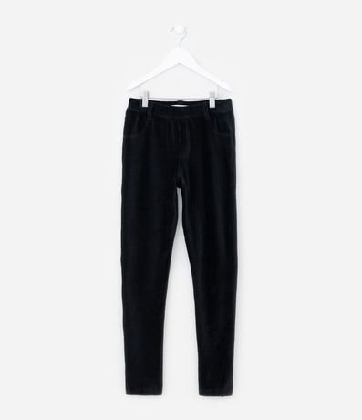 Pantalón Legging Infantil en Terciopelo con Bolsillos Fake - Talle 5 a 14  Anos