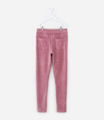 Pantalón Legging Infantil en Terciopelo con Bolsillos Fake - Talle 5 a 14  Anos 2