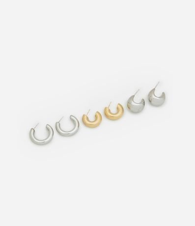 Kit 03 Pares de Caravanas Argollas en Formas Diferentes