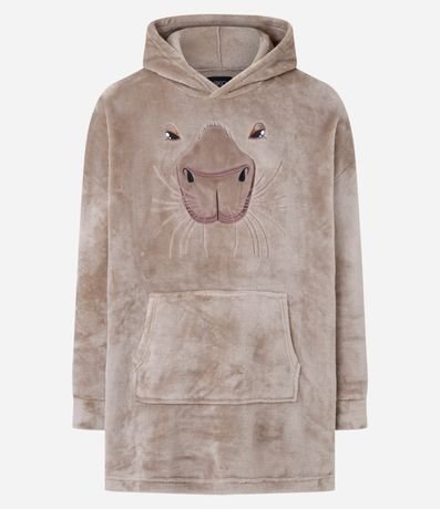 Pijama saco en Fleece con Capucha y Estampa Capivara 5