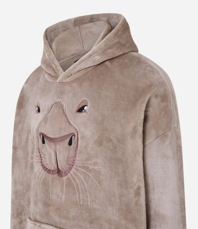Pijama saco en Fleece con Capucha y Estampa Capivara 6