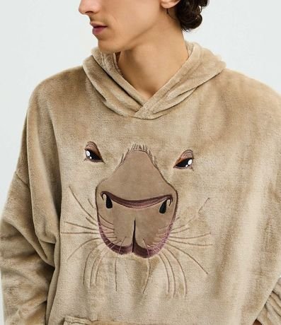 Pijama saco en Fleece con Capucha y Estampa Capivara 3