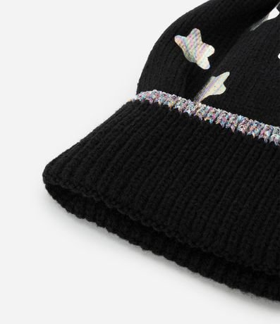 Gorro Infantil en Punto con Estampa de Estrellas Metalizadas - Tamaño único 2