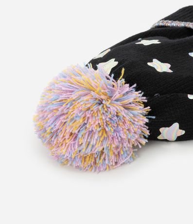 Gorro Infantil en Punto con Estampa de Estrellas Metalizadas - Tamaño único 3