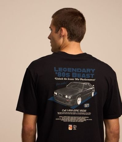 Remera Relaxed en Algodón con Estampado de Coches Legendários