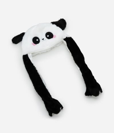 Gorro Infantil en Punto Bordado Pandita con Tira Oreja