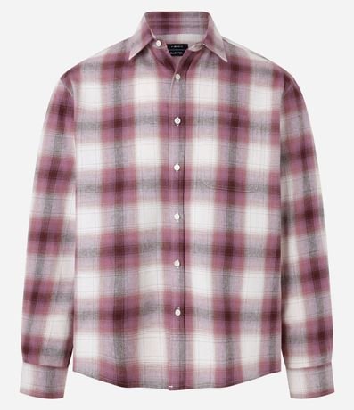 Camisa Comfort en Franela con Estampa de Cuadros 4