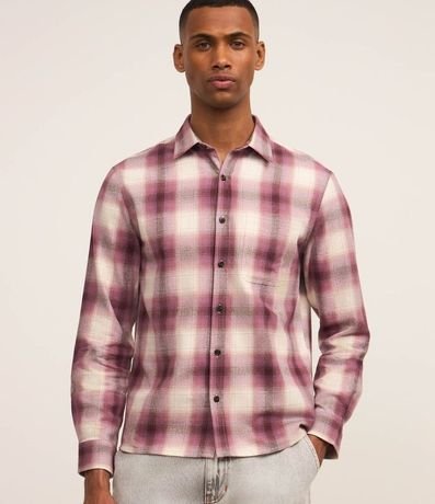 Camisa Comfort en Franela con Estampa de Cuadros