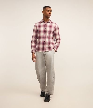 Camisa Comfort en Franela con Estampa de Cuadros 2