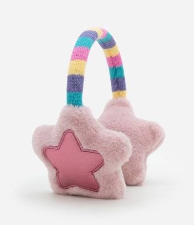 Orejeras con Bordado de Estrella y Detalle Metalizado - Talle único