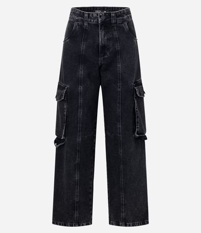 Pantalón Recto en Jeans con Bolsillos Cargo y Friso Delantero 12
