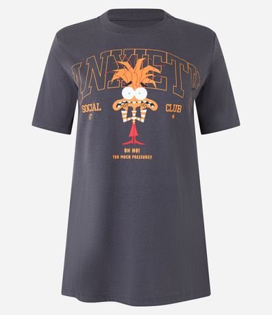 Remera Alargada en Algodón con Estampa Ansiedade Divertidamente 1