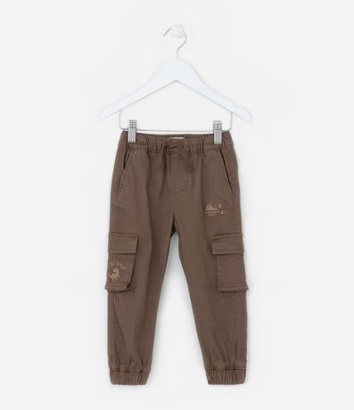 Pantalón Infantil con Bordado y Bolsillos Cargo - Talle 1 a 5 años